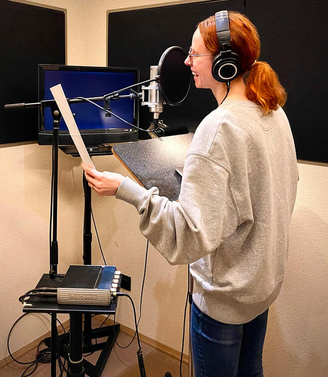 Aufnahmen als Werbesprecherin